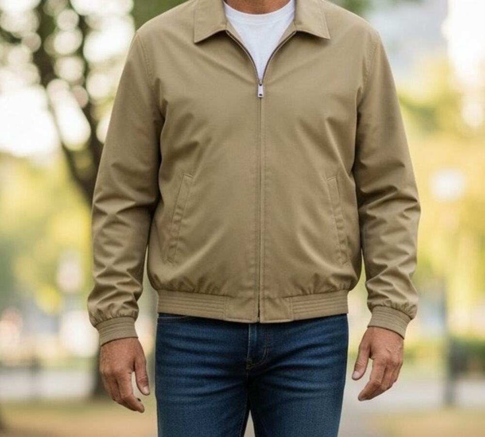 Chaps Ralph Lauren Men's Brown Lightweight Full-Zip Lined Jacket Medium